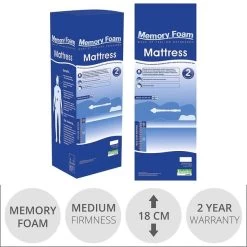 Comfortzone Memory Foam Medium Rolled Mattress 9 Comfortzone Memory Foam Medium Rolled Mattress -Comfortable Home 1000027166 alt02