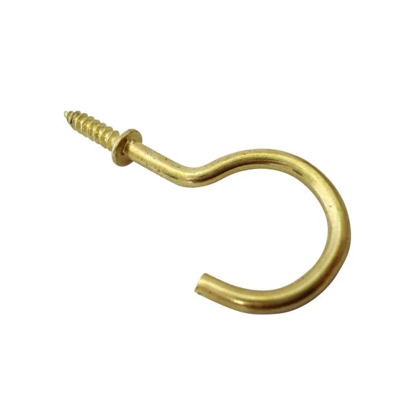 Dunelm Large Brass Effect Screw Hooks 4 Dunelm Large Brass Effect Screw Hooks - Image 2