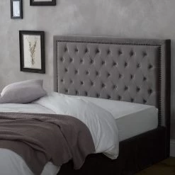 Limelight Rhea Silver Upholstered Ottoman Bed -Comfortable Home 1000113550 alt04