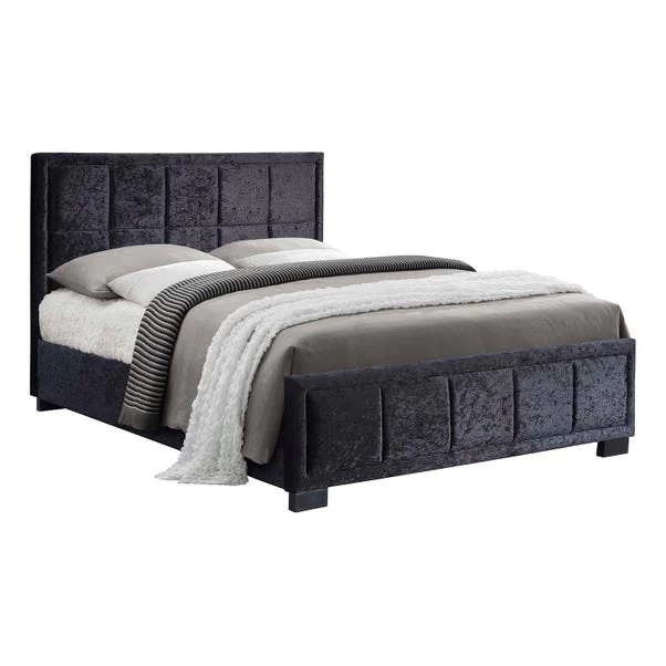 Birlea Hannover Black Crushed Velvet Bed Frame 4 Birlea Hannover Black Crushed Velvet Bed Frame - Image 2