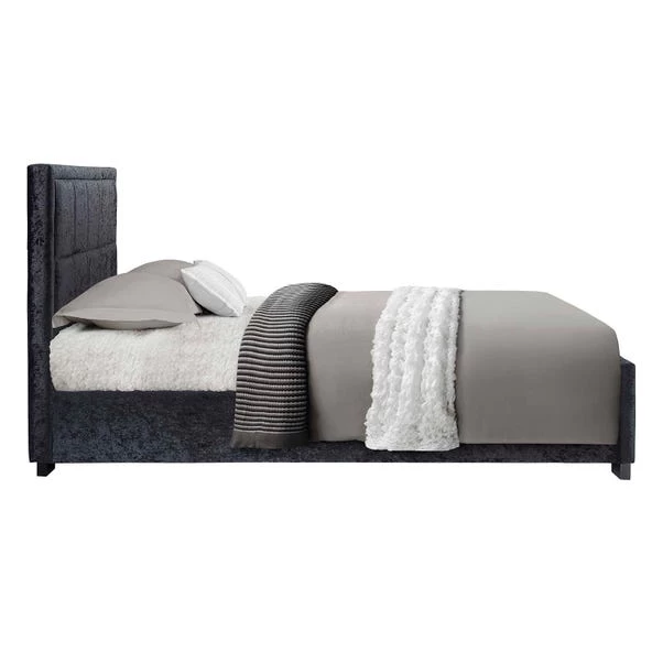 Birlea Hannover Black Crushed Velvet Bed Frame 6 Birlea Hannover Black Crushed Velvet Bed Frame - Image 4