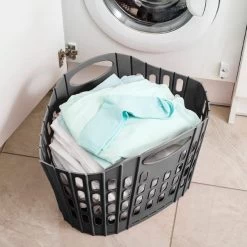Addis Fold Flat Grey Laundry Basket 11 Addis Fold Flat Grey Laundry Basket -Comfortable Home 1000139223 alt03