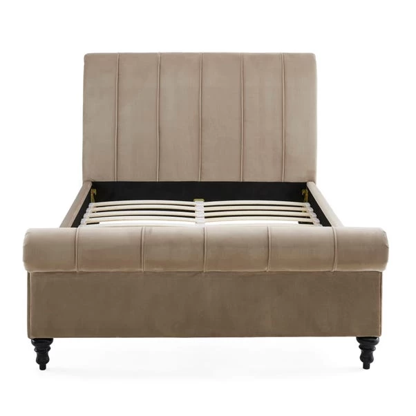 Limelight Classic Taupe Pleated Bed 5 Limelight Classic Taupe Pleated Bed - Image 3