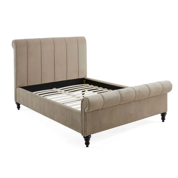 Limelight Classic Taupe Pleated Bed 6 Limelight Classic Taupe Pleated Bed - Image 4