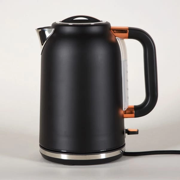 Dunelm 1.7L 3kW Matt Black & Copper Jug Kettle 4 Dunelm 1.7L 3kW Matt Black & Copper Jug Kettle - Image 2