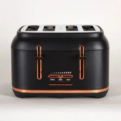 Dunelm 4 Slice Matt Black & Copper Toaster -Comfortable Home 1000150237 alt03