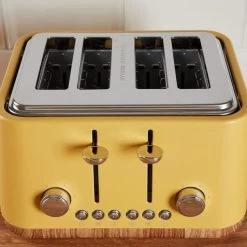Dunelm Contemporary 4 Slice Ochre Yellow Toaster -Comfortable Home 1000155921 alt02