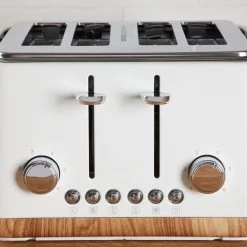 Dunelm Contemporary Matt White 4 Slice Toaster -Comfortable Home 1000155922 alt03