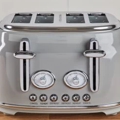Dunelm Retro 4 Slice Grey Toaster 9 Dunelm Retro 4 Slice Grey Toaster -Comfortable Home 1000155927 alt03