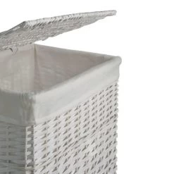 Dunelm Versailles White Square Laundry Basket -Comfortable Home 1000159786 alt03