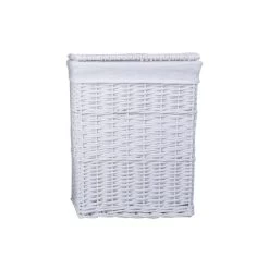 Dunelm Versailles White Square Laundry Basket -Comfortable Home 1000159786 alt04
