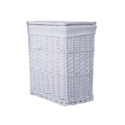Dunelm Versailles White Square Laundry Basket -Comfortable Home 1000159786 alt05