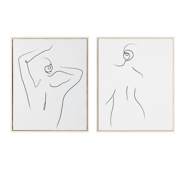 Dunelm Set Of 2 Nude Lady Capped Canvas' 4 Dunelm Set Of 2 Nude Lady Capped Canvas' - Image 2