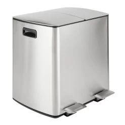 Dunelm Stainless Steel 40L Curve Recycling Bin -Comfortable Home 1000185514 alt02