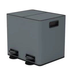 Vintage 16L Low Recycling Bin Charcoal -Comfortable Home 1000185993 alt02