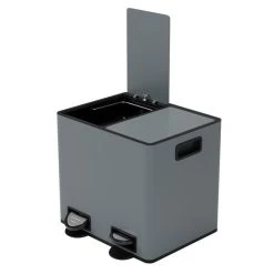 Vintage 16L Low Recycling Bin Charcoal -Comfortable Home 1000185993 alt03