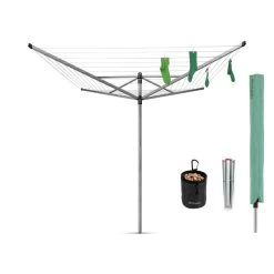 Brabantia 4 Arm Liftomatic Rotary Washing Line With Accessories, 50m