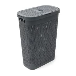 Addis Slim 40L Charcoal Laundry Basket