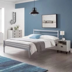 Julian Bowen Alpen Silver Bedstead