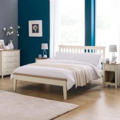 Julian Bowen Salerno Two Tone Ivory Wooden Bed Frame