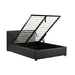 GFW Toronto Black Faux Leather Ottoman Bed Frame