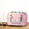Dunelm Retro Pink 4 Slice Toaster -Comfortable Home 30605398