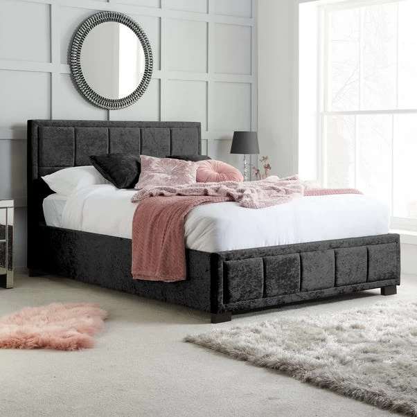 Birlea Hannover Black Crushed Velvet Bed Frame 3 Birlea Hannover Black Crushed Velvet Bed Frame