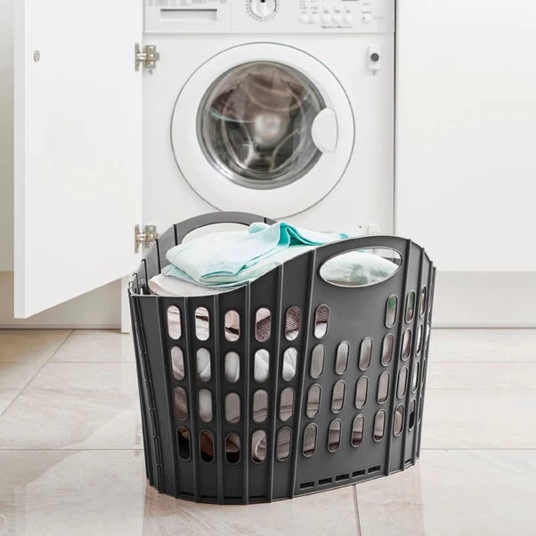 Addis Fold Flat Grey Laundry Basket 3 Addis Fold Flat Grey Laundry Basket