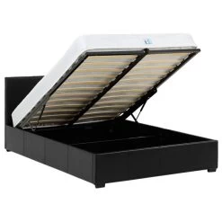 Seconique Waverley Black Faux Leather Ottoman Bed -Comfortable Home 30617496 alt03