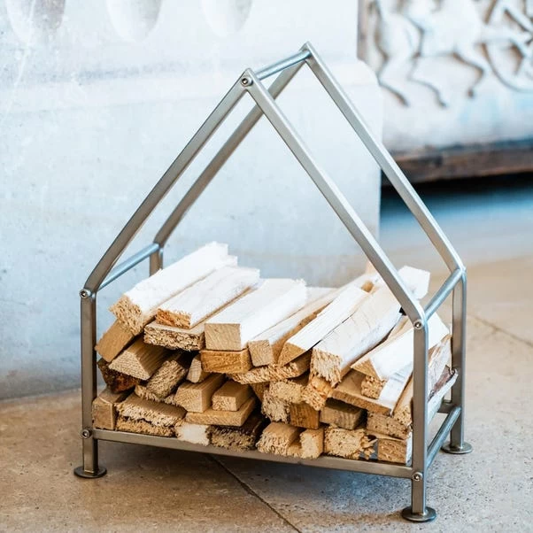 Ivyline Pewter 33cm House Kindling Holder 4 Ivyline Pewter 33cm House Kindling Holder - Image 2