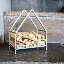 Ivyline Pewter 33cm House Kindling Holder 7 Ivyline Pewter 33cm House Kindling Holder -Comfortable Home 30635718 alt02