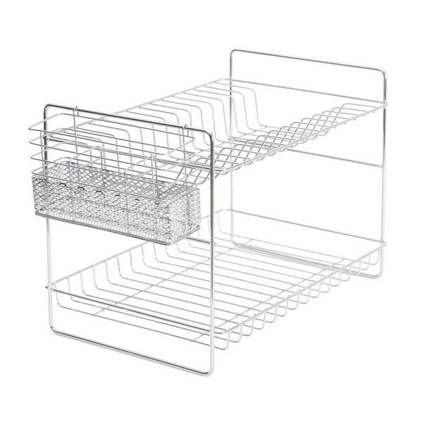 Dunelm 2 Tier Chrome Dish Drainer And Cutlery Holder 4 Dunelm 2 Tier Chrome Dish Drainer And Cutlery Holder - Image 2