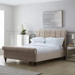 Limelight Classic Taupe Pleated Bed