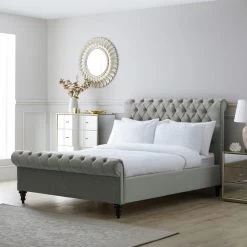 Limelight Classic Grey Chesterfield Bed