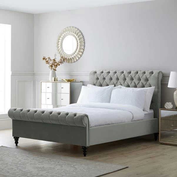 Limelight Classic Grey Chesterfield Bed 3 Limelight Classic Grey Chesterfield Bed