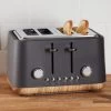 Dunelm Contemporary 4 Slice Matt Grey Toaster -Comfortable Home 30662544