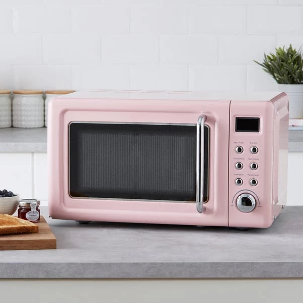 Dunelm Retro 20L 800W Pink Digital Microwave 3 Dunelm Retro 20L 800W Pink Digital Microwave