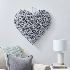 Dunelm Large Wicker Heart 65cm