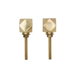 Dunelm Geo Brass Set Of 2 Door Knobs