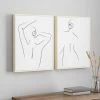 Dunelm Set Of 2 Nude Lady Capped Canvas'