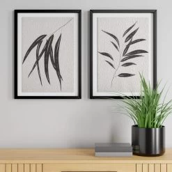 Dunelm Set Of 2 Framed Leaf Prints