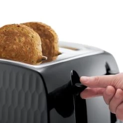 Russell Hobbs Honeycomb 4 Slice Toaster Black -Comfortable Home 30713879 alt04