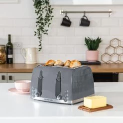 Russell Hobbs Honeycomb 4 Slice Toaster Grey 10 Russell Hobbs Honeycomb 4 Slice Toaster Grey -Comfortable Home 30713880 alt02