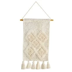 Dunelm Inca Tufted Cream Wall Hanging, 30cm X 60cm -Comfortable Home 30731809 alt02