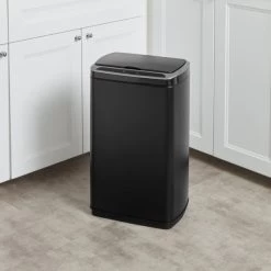 Dunelm 50L Black Rectangular Sensor Recycling Bin