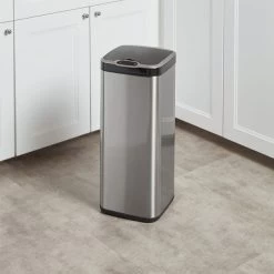 Dunelm 30L Stainless Steel Sensor Square Bin
