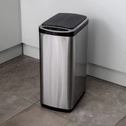 Dunelm 30L Stainless Steel Butterfly Lid Sensor Bin