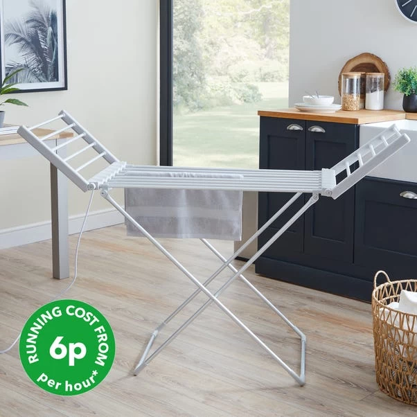 Dunelm Heated Airer With Wings 3 Dunelm Heated Airer With Wings