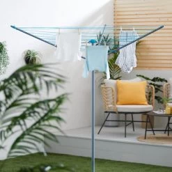 Dunelm 3 Arm Steel Rotary Airer, 30m