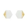 Dunelm Pack Of 2 Brass Gold And Marble Hexagon Door Knobs